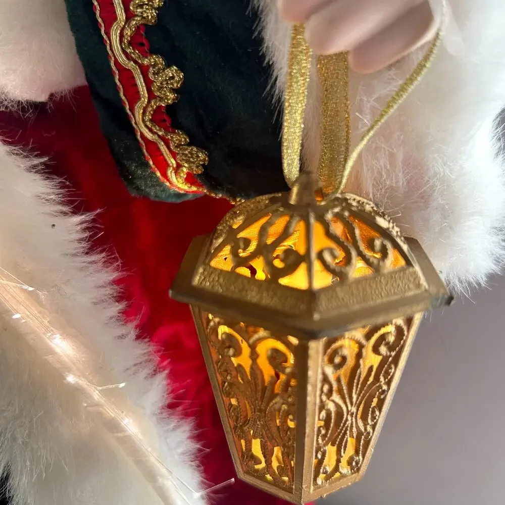 VNTG Santa Claus / Father Christmas Porcelain Fiber Optic Christmas Tree Topper
